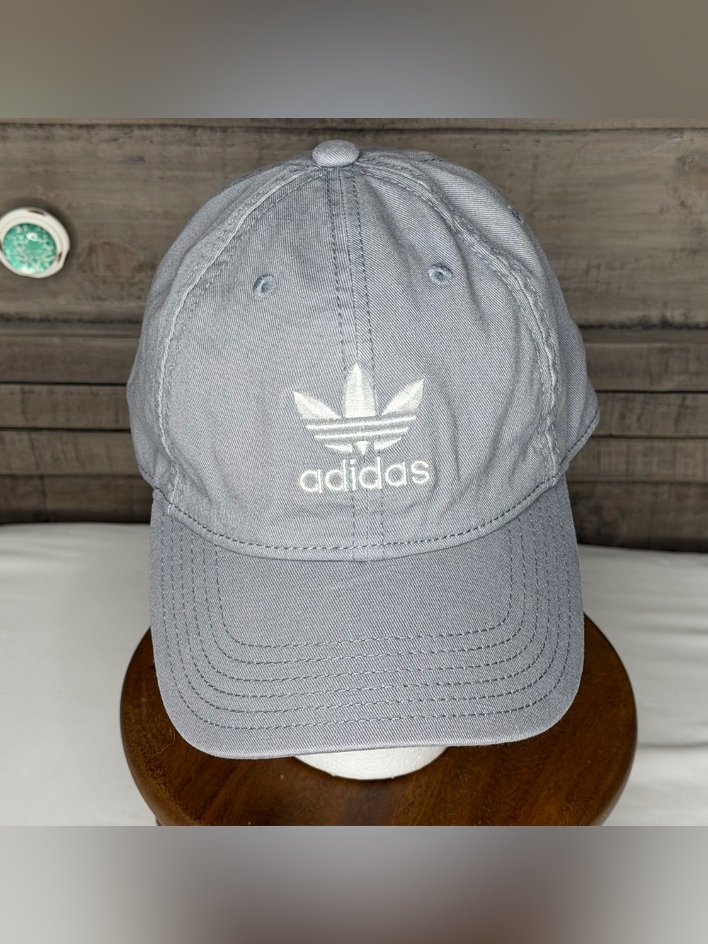 Adidas Originals Trefoil Logo Gray Adjustable Baseball Cap Hat One Size